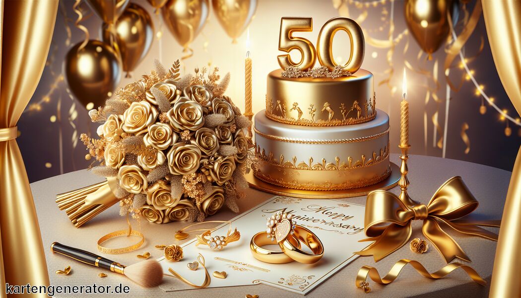 Sprüche für Karten und Geschenke   - Sprüche zur goldenen Hochzeit » 50 Jahre verknüpfter Liebe  