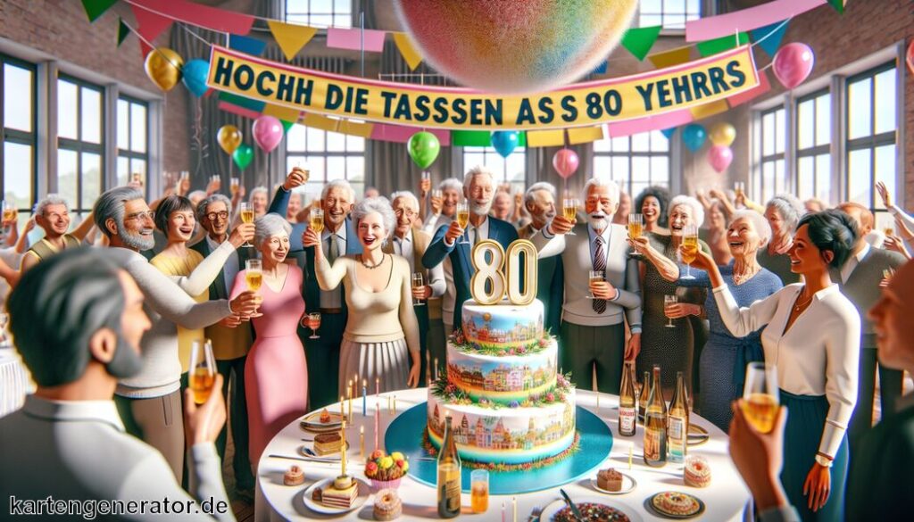 Sprüche zum 80 Geburtstag » Hoch die Tassen auf 80 Jahre